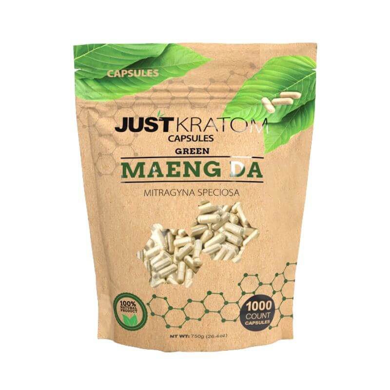 Just Kratom Capsules - 1000 Count - Maeng Da Green Vein