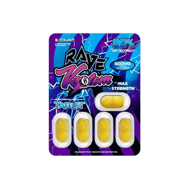 RAVE Kratom Max Strength capsules - 5 Count