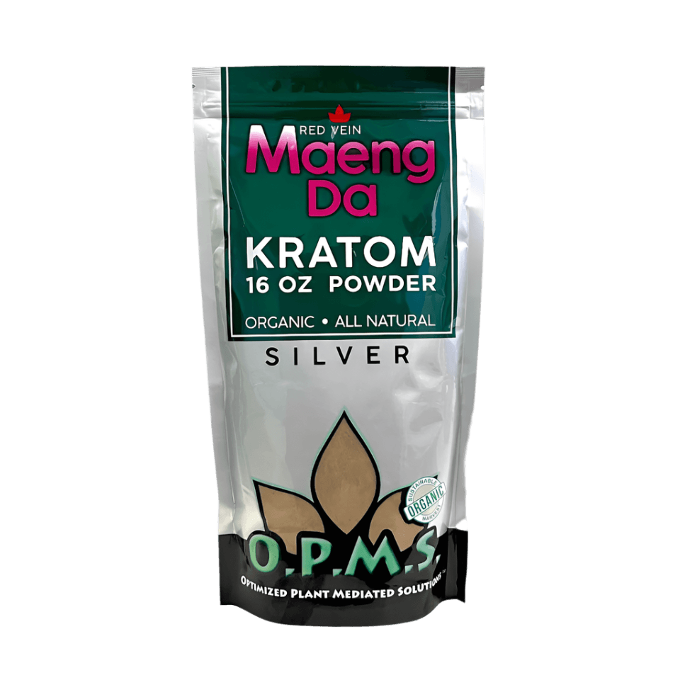 O.P.M.S. Silver Kratom Powder 16oz - Maeng Da Red Vein