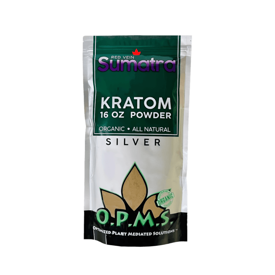 O.P.M.S. Silver Kratom Powder 16oz - Sumatra Red Vein