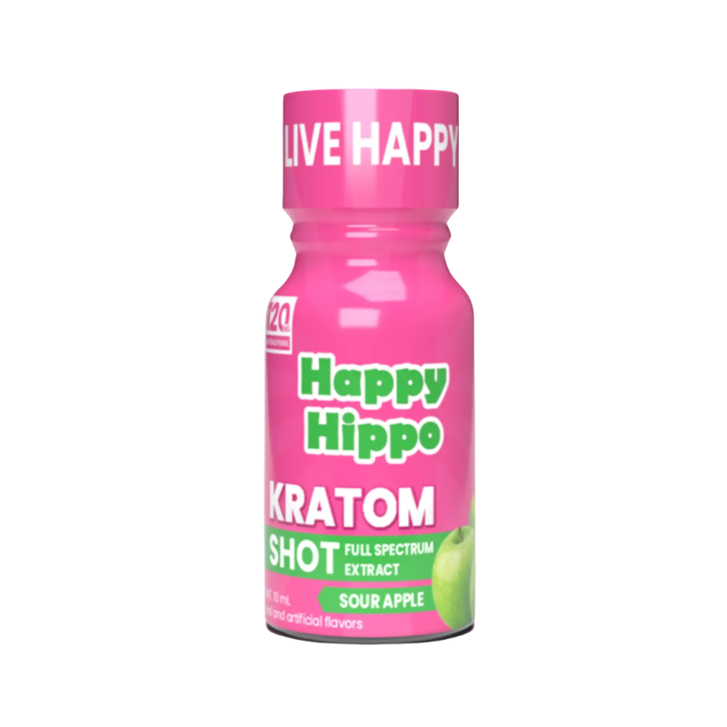 Happy Hippo Full Spectrum Kratom Shot 10ml 120mg - Sour Apple
