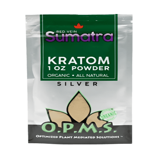 O.P.M.S. Silver Kratom Powder 1oz - Sumatra Red Vein
