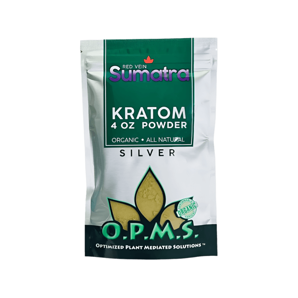 O.P.M.S. Silver Kratom Powder 4oz - Sumatra Red Vein