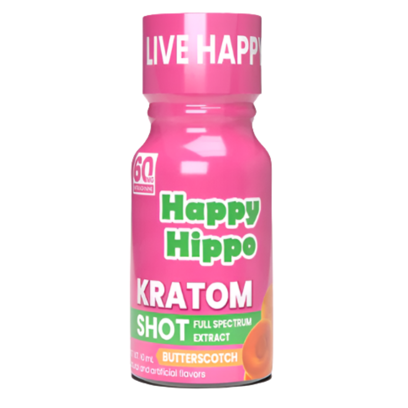 Happy Hippo Full Spectrum Kratom Shot 10ml 60mg - Sour Apple product information image