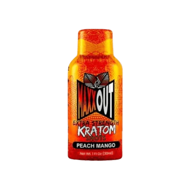 MaxxOut Extra Strength Kratom Shot 380mg - Peach Mango