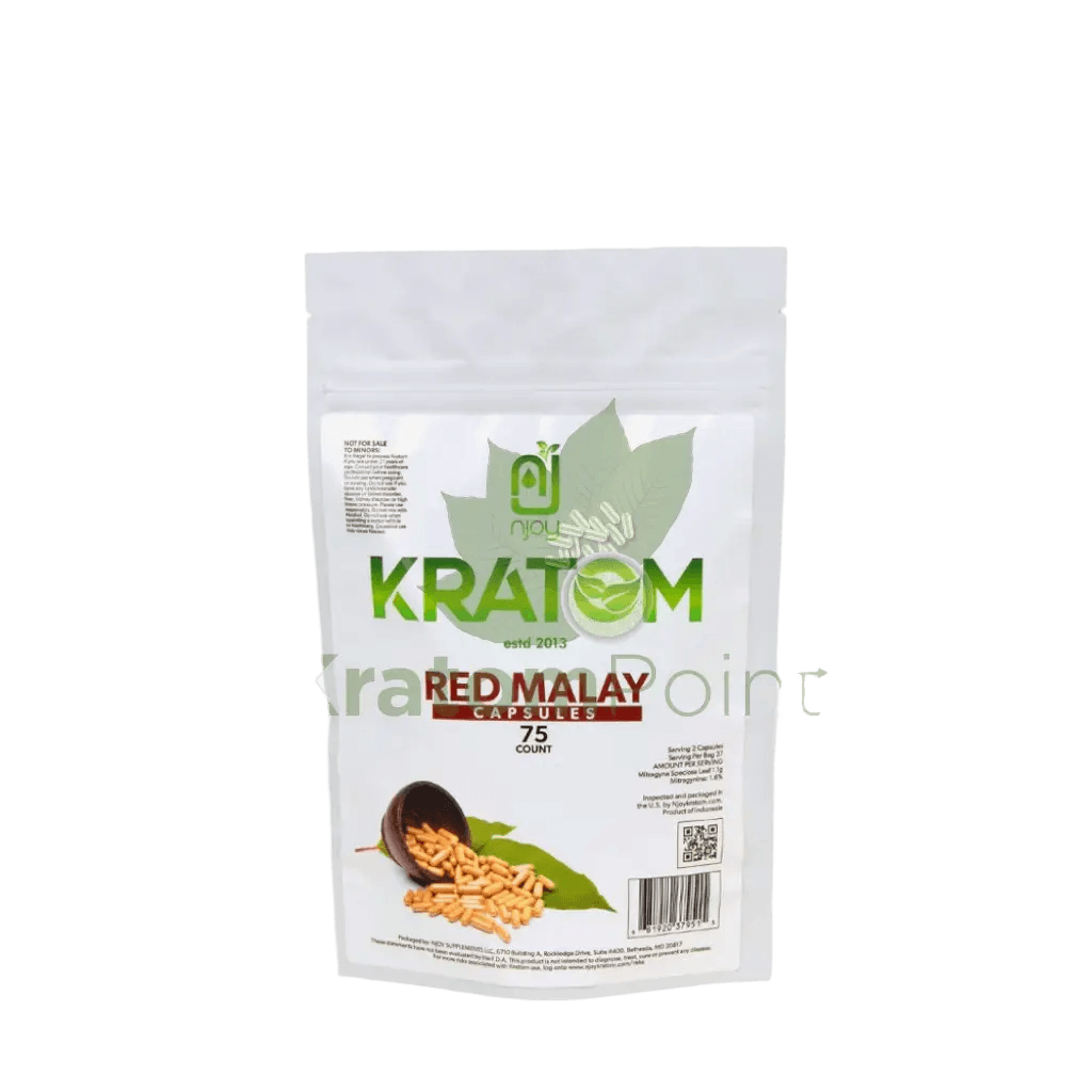 NJoy Kratom Capsules - 75ct - Malay Red Vein