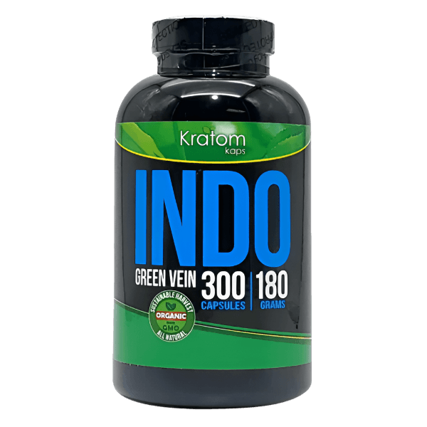 Kratom Kaps Capsules 300ct - Indo Green Vein