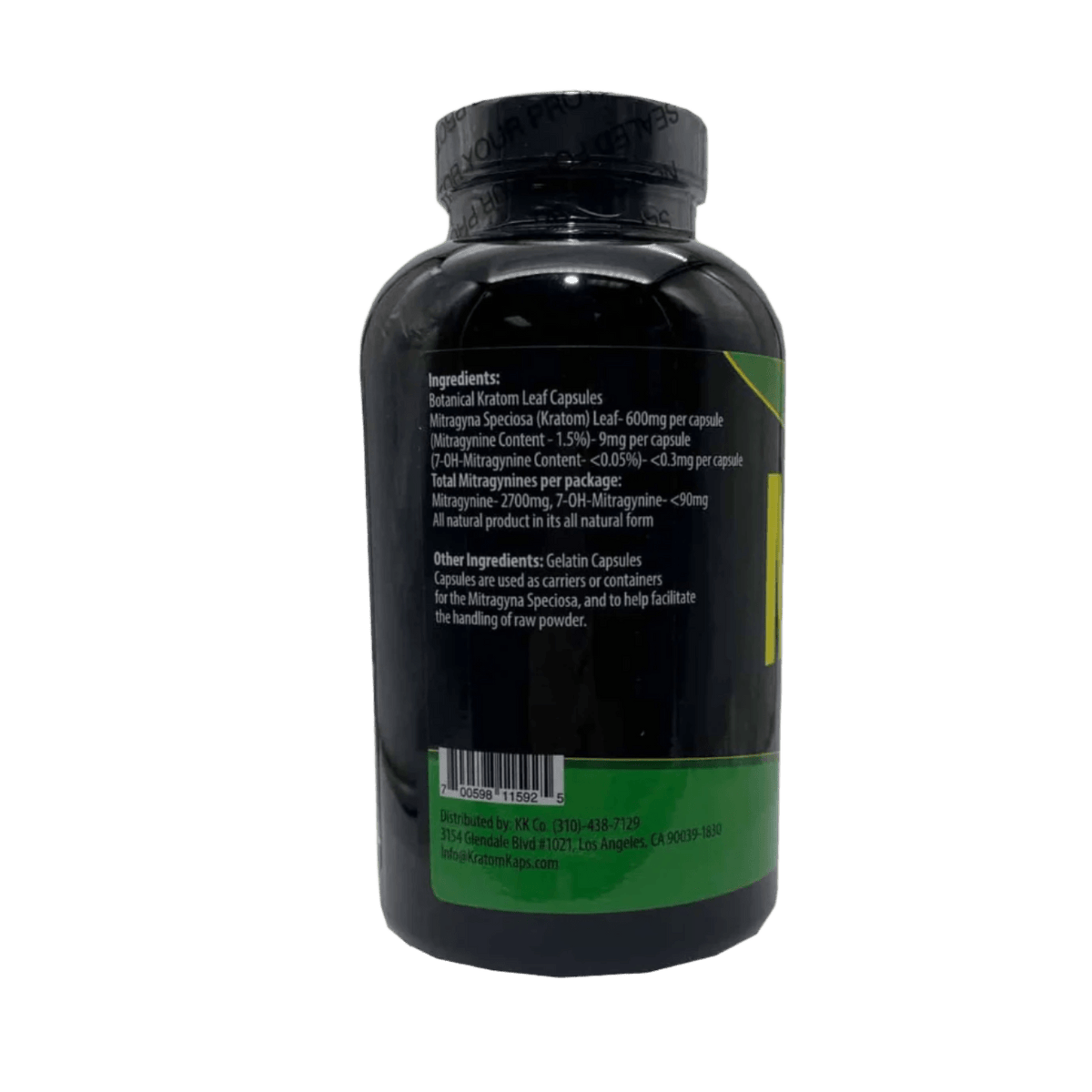 Kratom Kaps Capsules 300ct - Malay Green Vein - Additional Package View 1