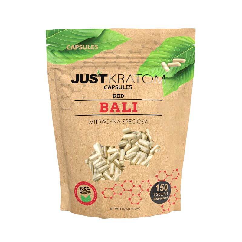 Just Kratom Capsules - 150 Count - Bali Red Vein