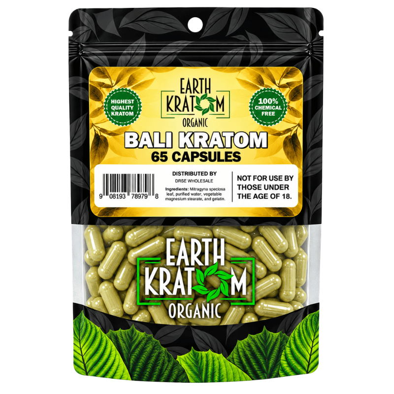 Earth Kratom Organic Bali Kratom 65 Capsules 
