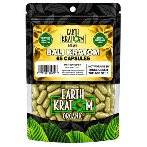 Earth Kratom Organic Bali Kratom 65 Capsules 
