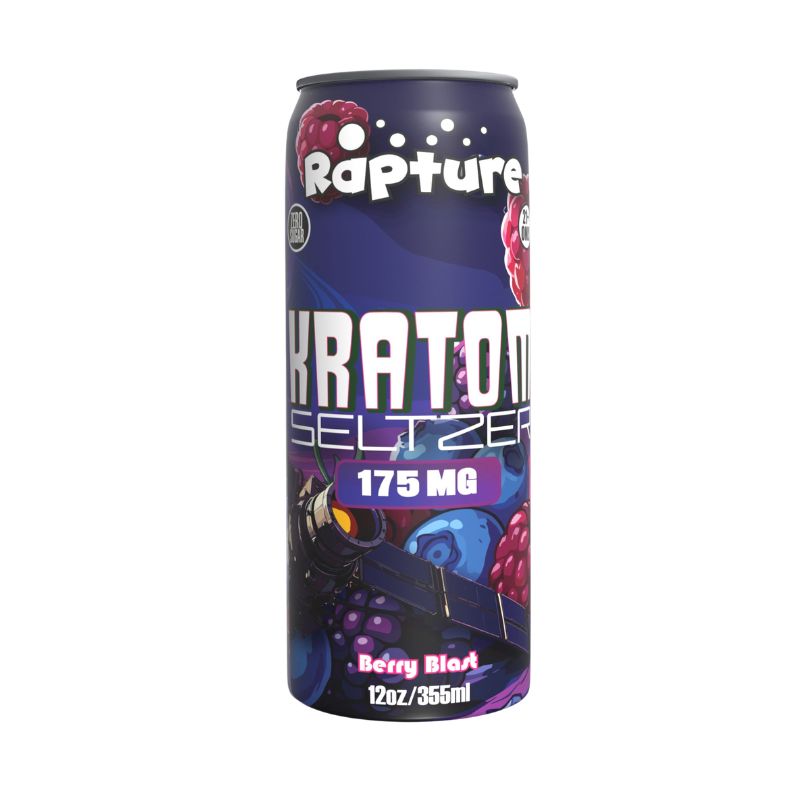 Rapture Zero Sugar Kratom MIT Seltzer 12oz 175mg - Berry Blast