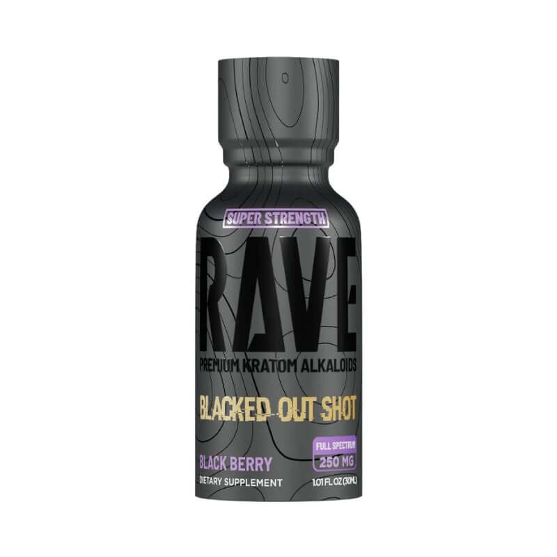 Rave Blacked out kratom shot black berry
