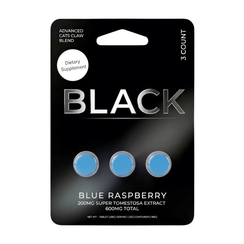 BLACK Blue Raspberry Cat's Claw Blend tablets 200MG 3-count