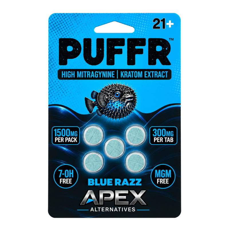 puffr kratom extract tablets 5ct blue razz