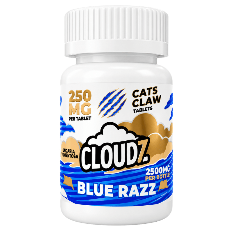 Cloudz Cat's Claw Tablets 10ct - 250mg Per Tablet - Blue Razz