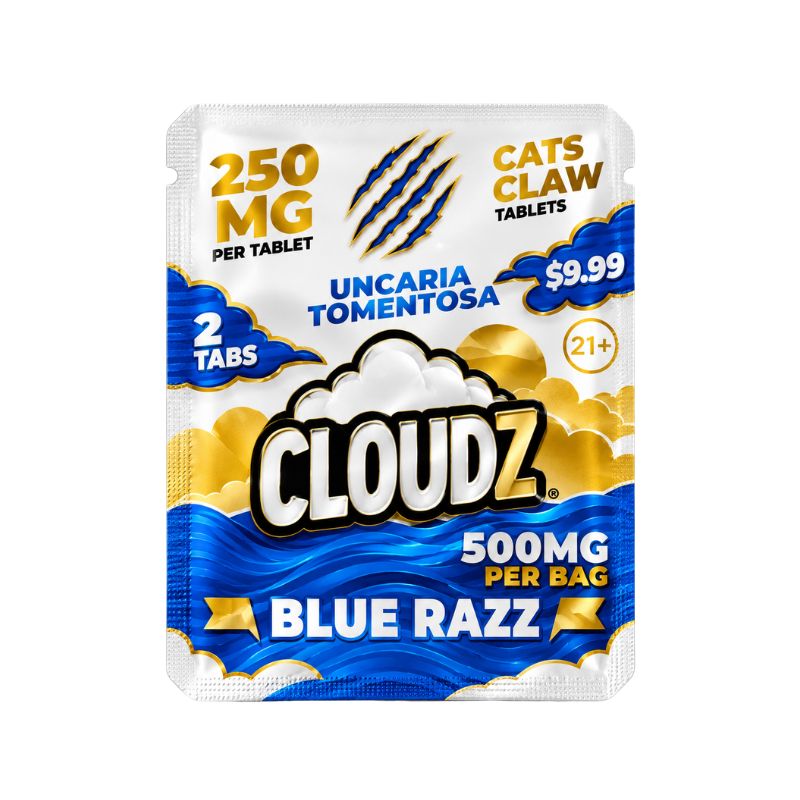 Cloudz Cat's Claw Tablets 2ct - 250mg Per Tablet - Blue Razz