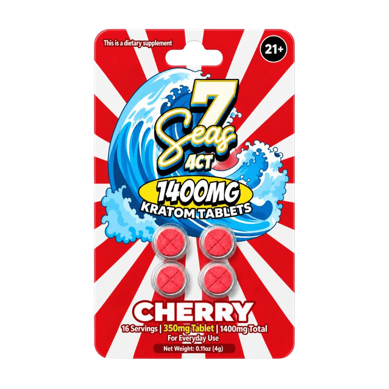7Seas Cherry kratom extract tablets 350MG 4-count