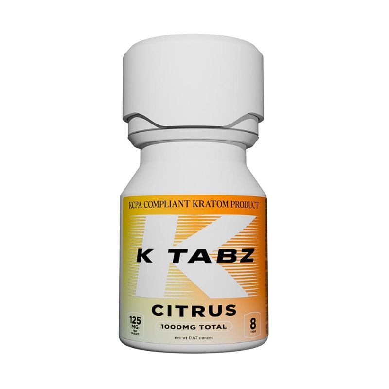 K Tabz Citrus KCPA-compliant kratom tablets 125MG 8-count