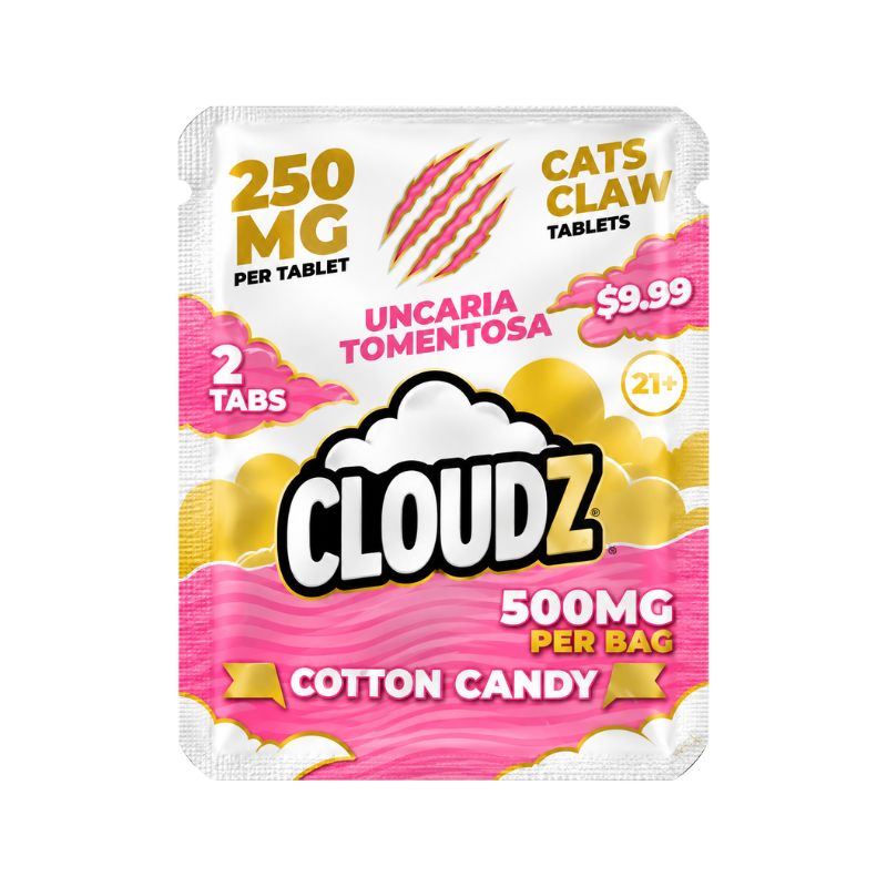 Cloudz Cat's Claw Tablets 2ct - 250mg Per Tablet - Cotton Candy
