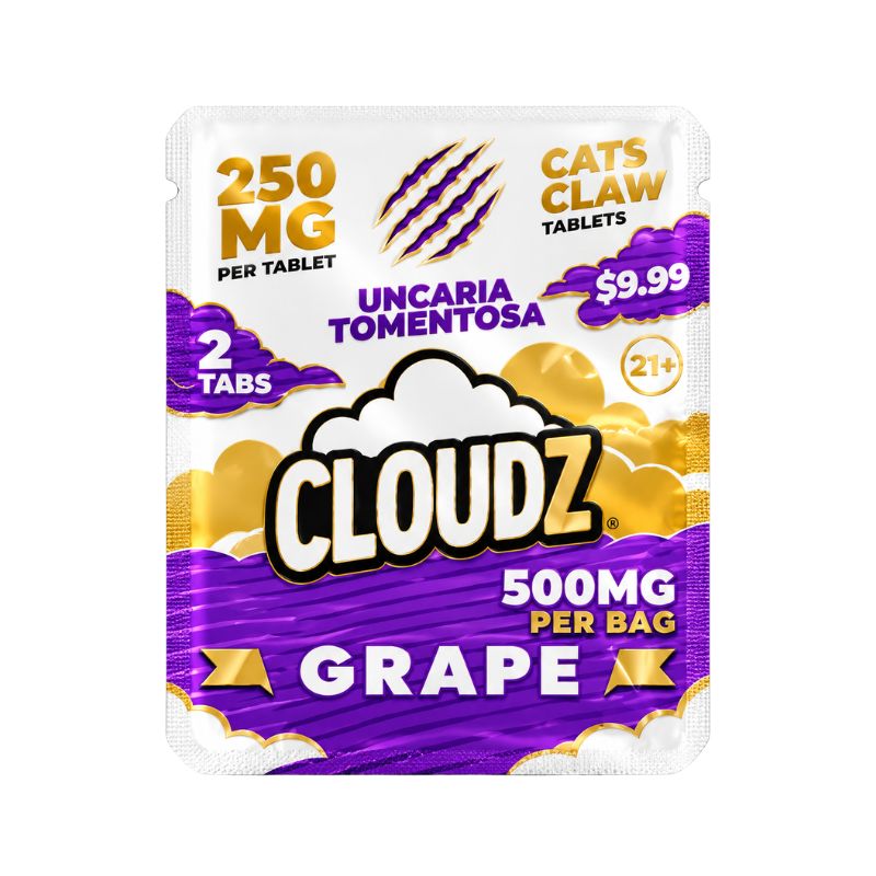 Cloudz Cat's Claw Tablets 2ct - 250mg Per Tablet - Grape
