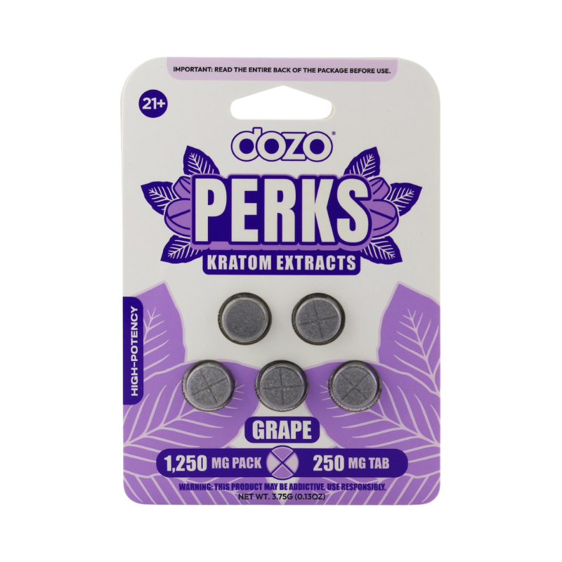 Dozo Perks Kratom Extract Tablets 5ct 250mg Per Tablet