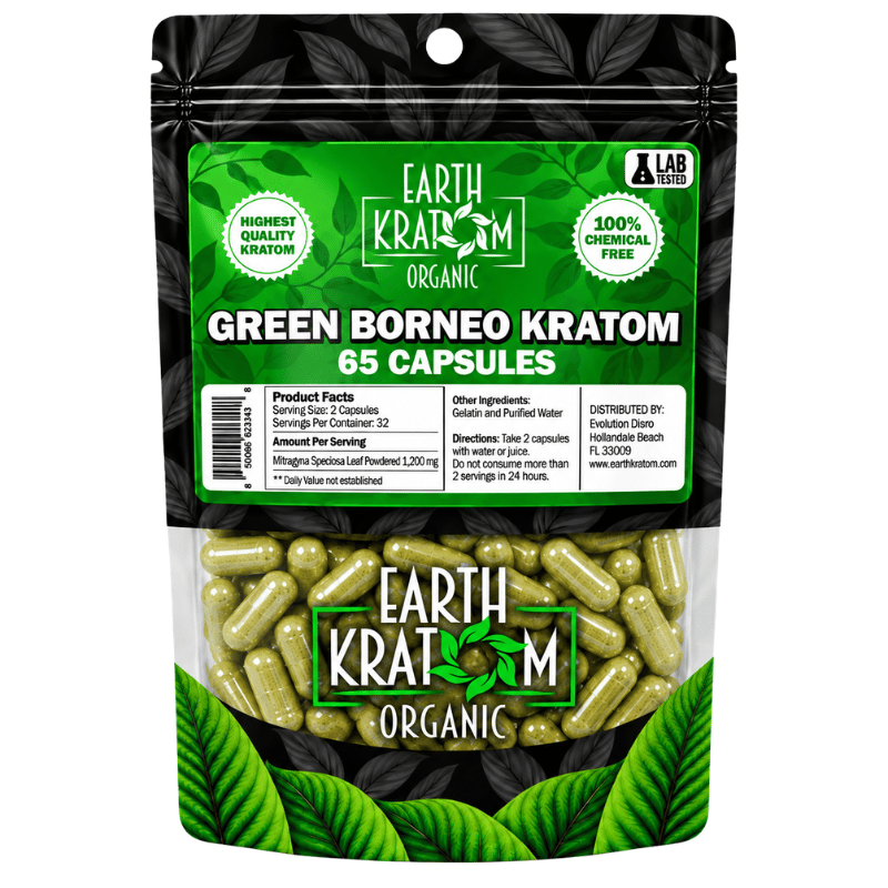 Earth Kratom Green borneo 65 capsules