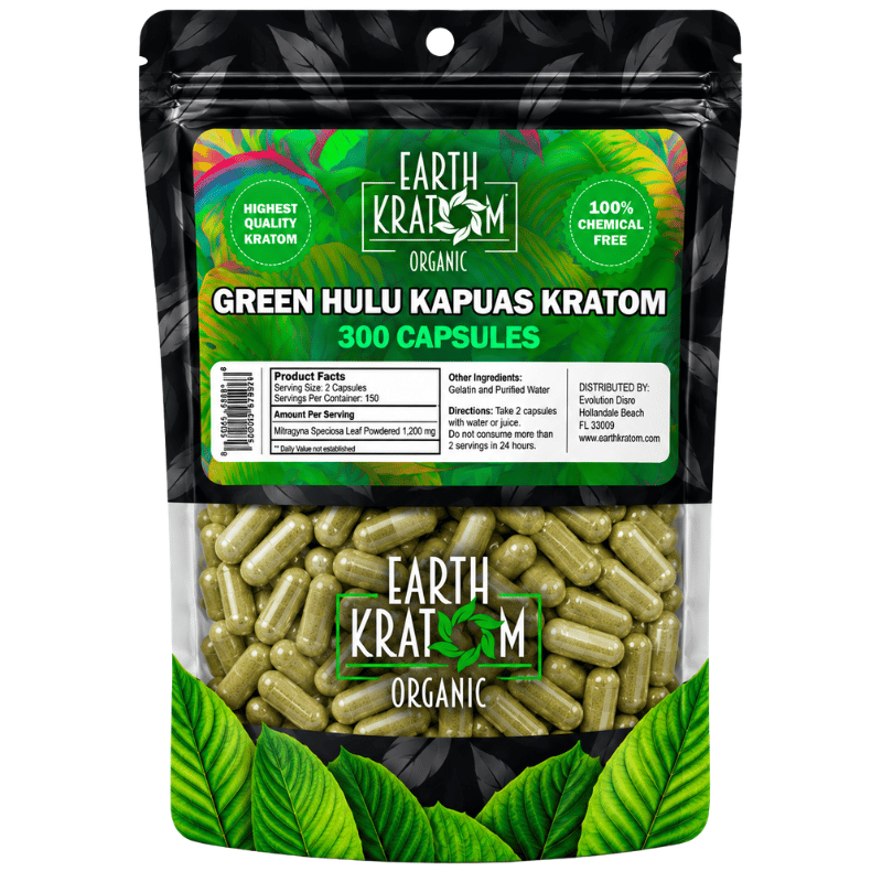 earth kratom capsules green hulu 300ct
