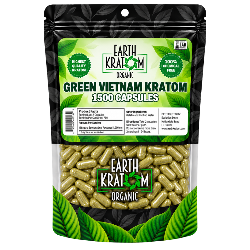 earth kratom capsules green vietnam 1500ct