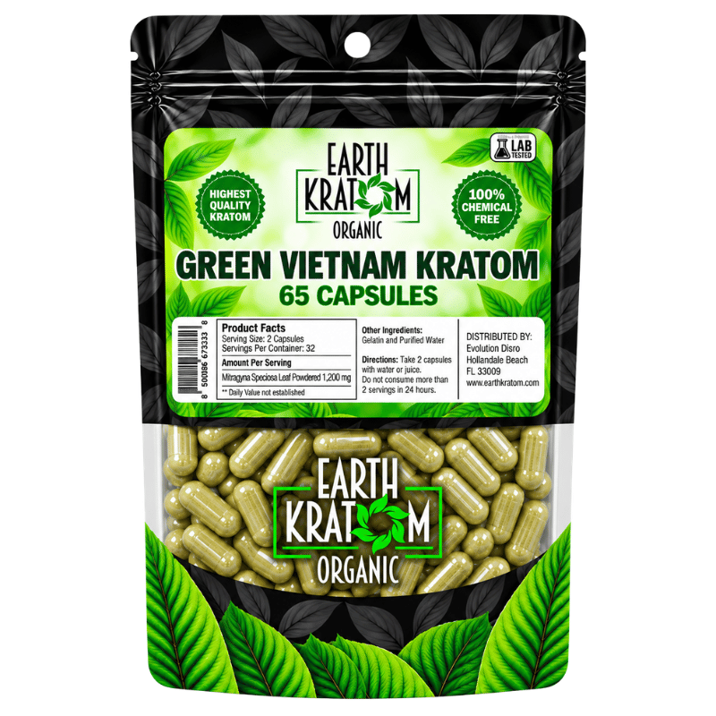 earth kratom capsules green vietnam 65 capsules