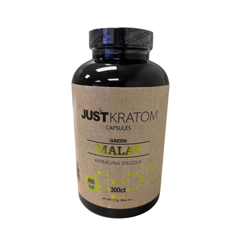 Just Kratom Capsules - 300 Count - Green Malay