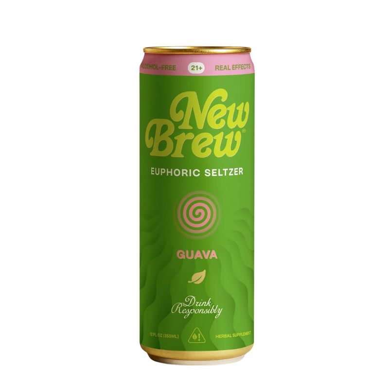 New Brew Kratom and Kava Euphoric Seltzer 12oz - Guava