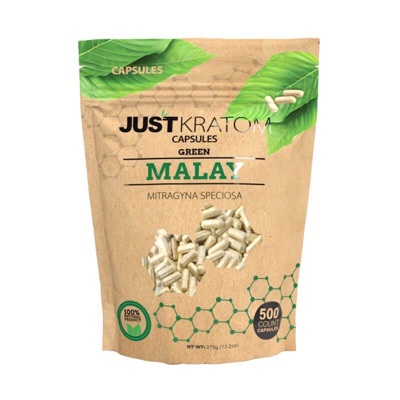 Just Kratom Capsules - 500 Count - Green Malay