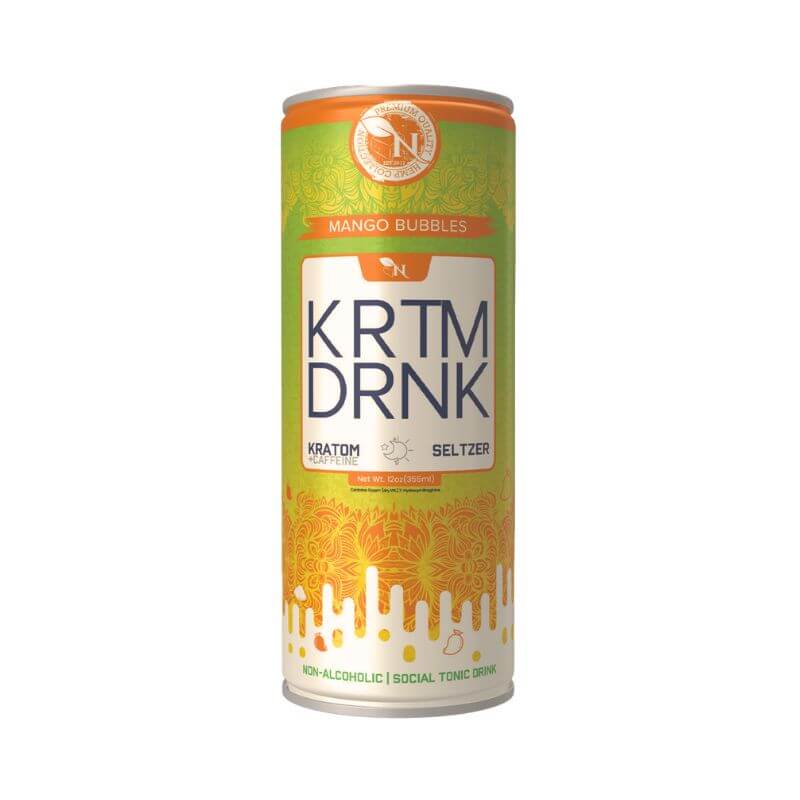 KRTM DRNK Kratom and Caffeine Seltzer - Mango Bubbles