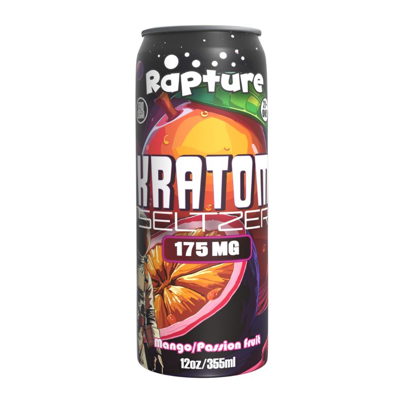Rapture Zero Sugar Kratom MIT Seltzer 12oz 175mg - Mango Passion Fruit