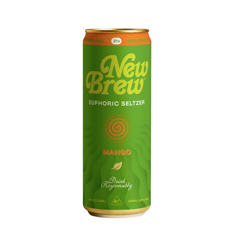 New Brew Kratom and Kava Euphoric Seltzer 12oz - Mango