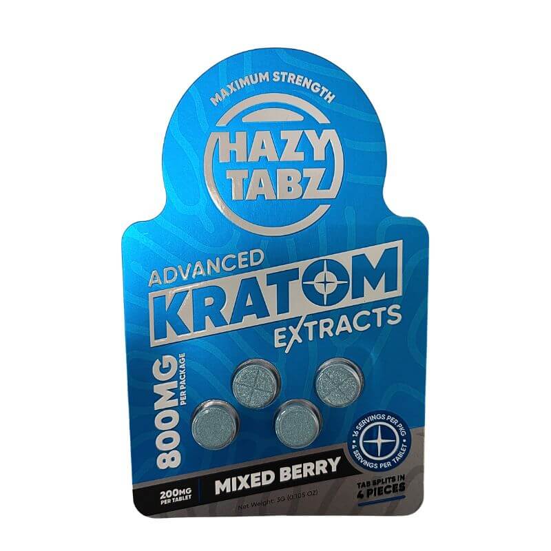 Hazy Tabz Maximum Strength Kratom Extract Tablets 4ct 200mg Per Tablet