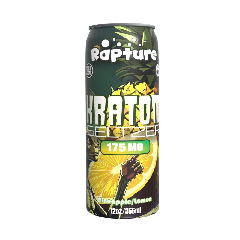 Rapture Zero Sugar Kratom MIT Seltzer 12oz 175mg - Pineapple Lemon