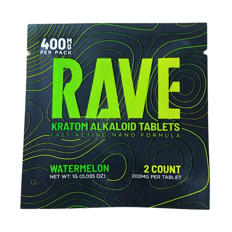 rave kratom tablets alkaloid watermelon 2ct