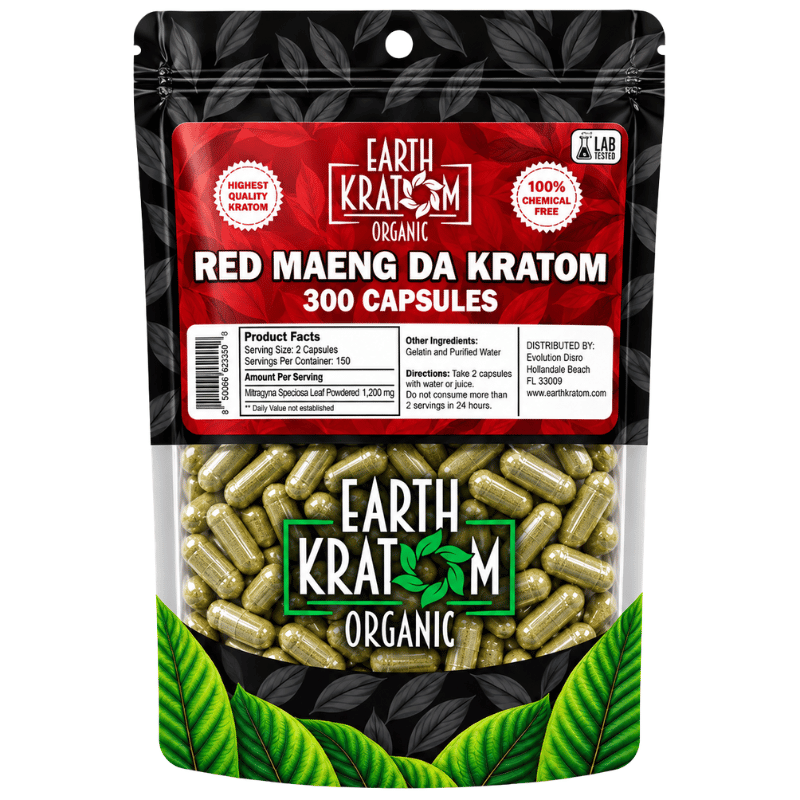 earth kratom capsules red maeng da 300ct