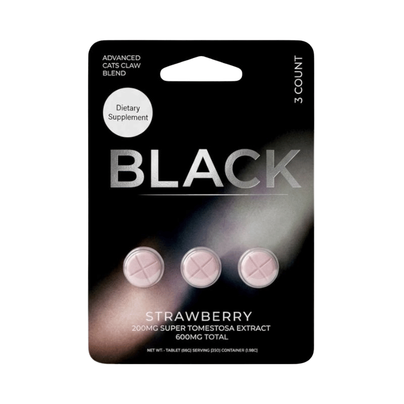 BLACK Strawberry Cat's Claw Blend tablets 200MG 3-count