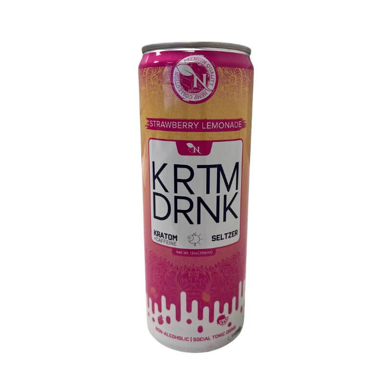 KRTM DRNK Kratom and Caffeine Seltzer - Strawberry Lemonade