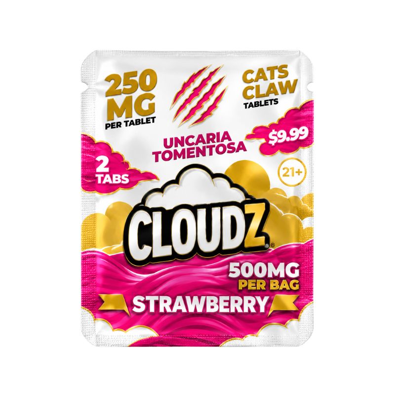 Cloudz Cat's Claw Tablets 2ct - 250mg Per Tablet - Strawberry