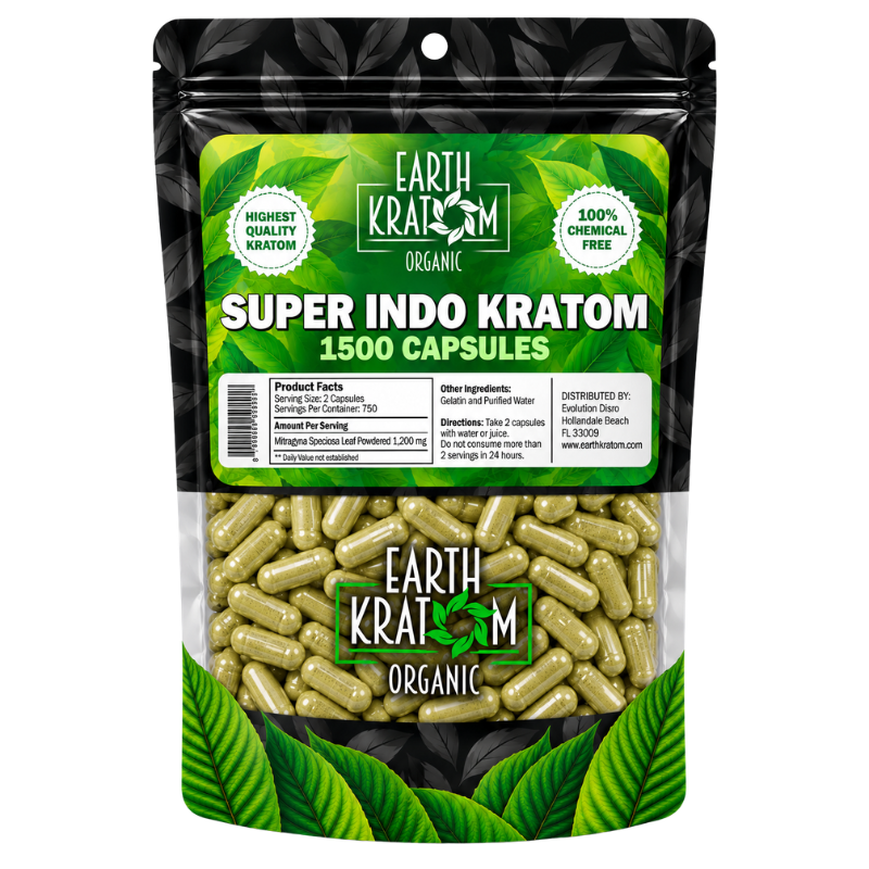 earth kratom capsules super indo 1500ct