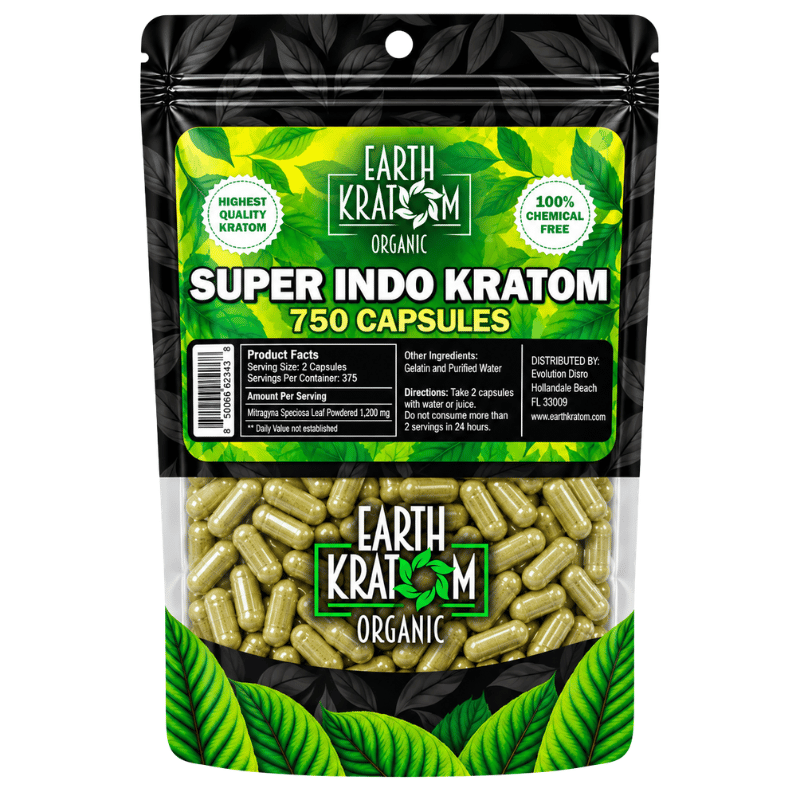 earth kratom capsules super indo 750ct