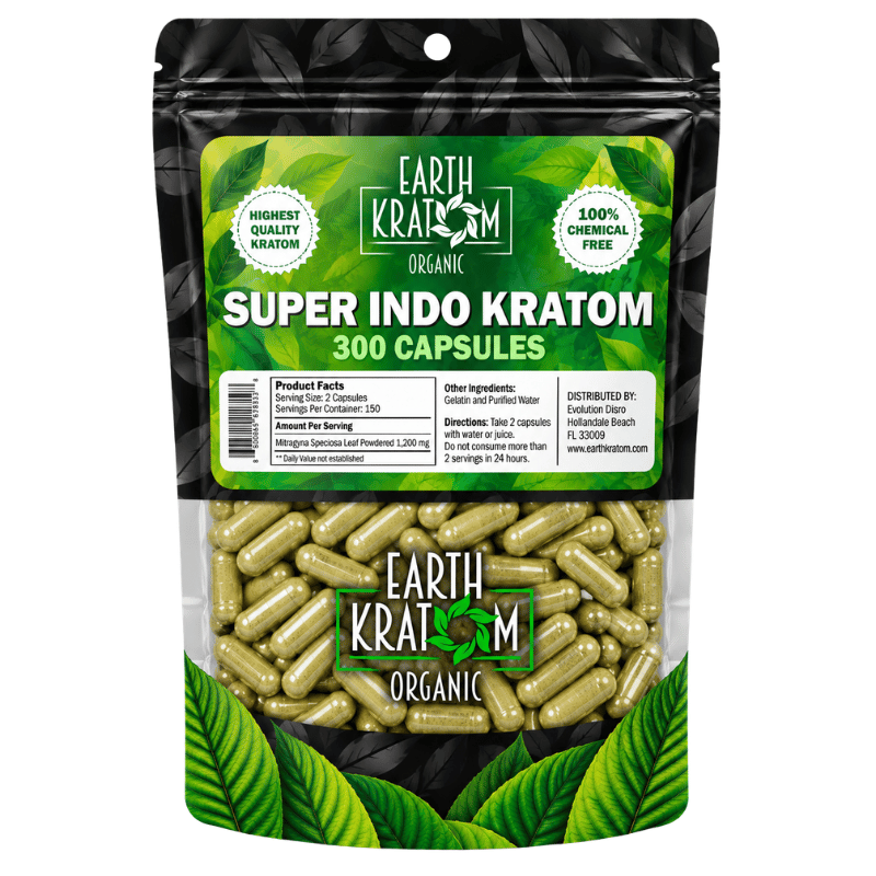 earth kratom capsules super indo 300ct