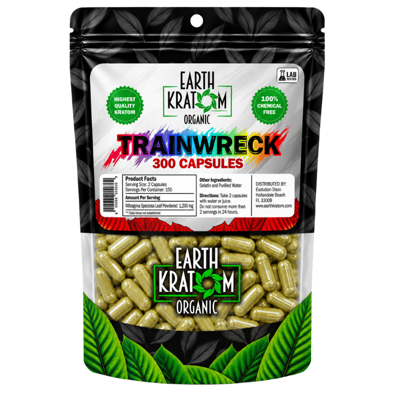 earth kratom capsules trainwreck 300ct