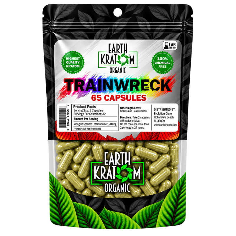 earth kratom capsules trainwreck 65 capsules