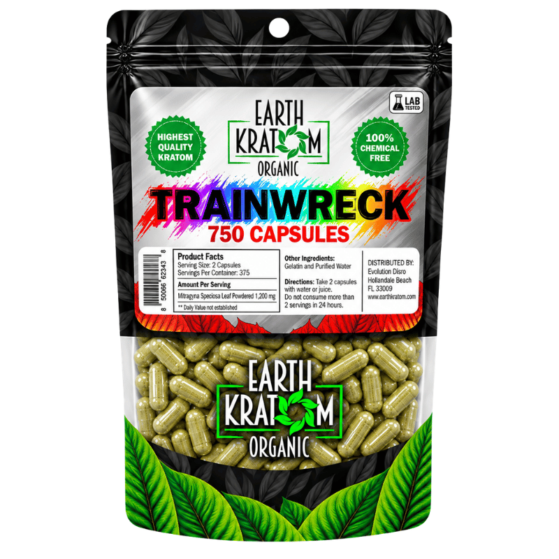earth kratom capsules trainwreck 750ct