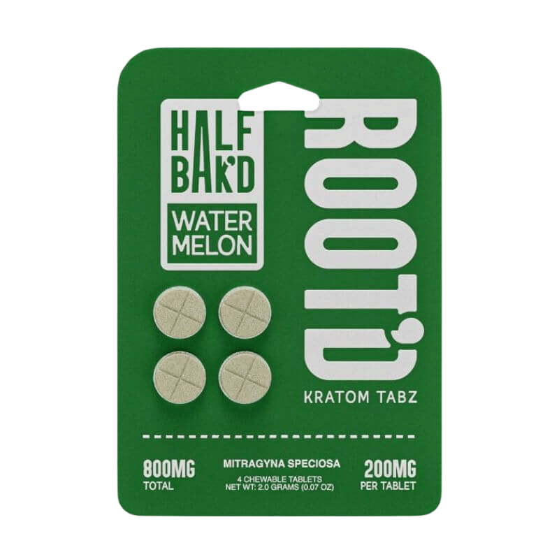 Half Bak'd Root'd Watermelon kratom tablets 200MG 4-count